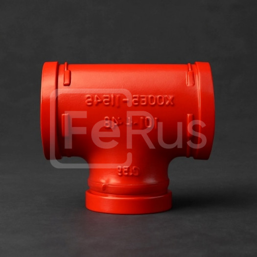 Переходной тройник под муфту грувлок ДУ 100x50 (ДН 108х60) 4x2